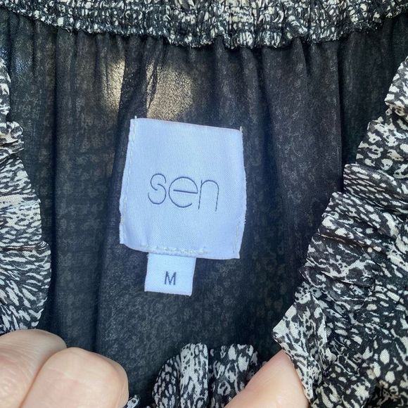 Sen BLACK SNAKE ASYMMETRICAL DRESS Size Medium, VIP RUNWAY DRESS, MSRP $1000+ - Picture 6 of 12